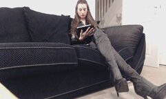 Thigh High Boots- human footstool (MOV)