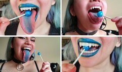 Vampire Lollipop Mouth Fetish Compilation with Demoness Countess Wednesday - Long Tongue, Teeth Fetish, Lip Fetish, Licking, Sucking, Vore ASMR MP4 1080p