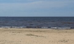 Hot Mom on the Beach in White Swimsuit