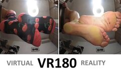 VR180, VR 180 - Cherry Socks and Bare Feet - Giantess Trample Under Glass POV
