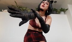 Leather Kitty Opera Glove Worship