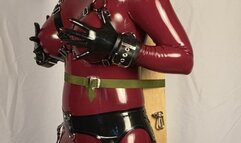 Rubbermissy in full rubber tied off and enjoying dick