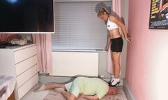 Danielle Stepping On Her Slaves Head In Heels