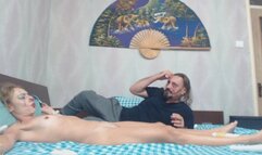 clown has pussy and legs massaged