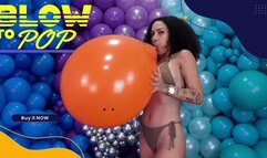 Beatriz Looner Mesmerizing Blow to Pop with a Vibrant U16" Orange Balloon