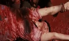 Tilda Swinton wet and kissing in We Need to Talk About Kevin