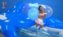 Madi B Blue-White Custom Print Mass Pop 4K (3840x2160) Balloon Fetish