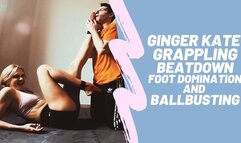 Ginger Kate grappling beatdown foot domination and ballbusting