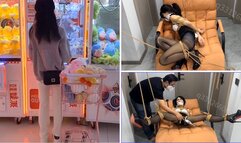 Girlfriend spent all money playing games, so I tied her up and punished her pussy with a vibrator