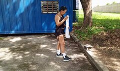 Scratching my feet when I was exercising (3)