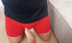 Barefoot precum ballbusting!