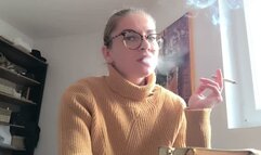 Cozy smoking in My new turtleneck sweater