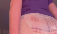 Double string vanity fair illumination panties- dark floral with white nylon shorts