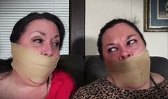 Gina surprised and instructed to tape up Courtney and double gagged