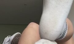 got excited by the smell of her shoes