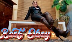 Boot Obey - Reina Leather in thigh high boots JOI POV