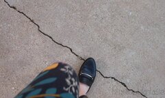 Fifi pedal pumping in mules sandals and leggings with jewelry *replay*