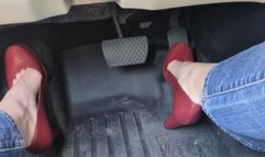 Fifi pedal pumping in red high heels and blue jeans *replay*