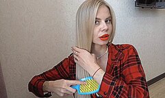Blondie's silky long hair! MP4