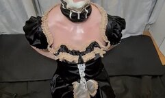 Amazingly strict dominatrix GospodaricaEmma turns Her choosen one sub Wolfy01 in a sissy french maid and does ballbusting, spanking, breath play, dildo blowjob, latex glowes fetish and penis cage