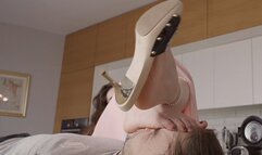 Goddess Lisa From Ukraine - Black Golden Chain Mules - Part 2