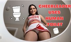 Cheerleader Uses Human Toilet