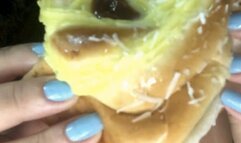 EATING A DELICIOUS SWEET BREAD AND SHOWING OFF MY BEAUTIFUL MOUTH