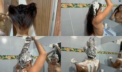 lathering Hairwashing Fetish