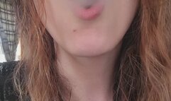 Having wet hair and smoking