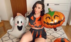 Inflating and Popping Mylar Foil Halloween Balloons