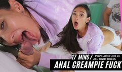 Anal creampie with squirting on kitchen table