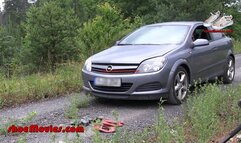 Drive over shoes 5-M (crushing by car) 0062n