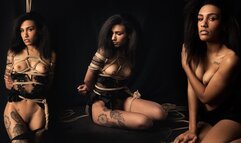 Beautiful model Mulatto D is tied and teased