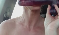 Vanessa Hastings Deep Throats Dildo in Car