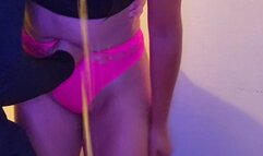 Masked belly punched until I spit it all