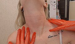 Red gloves and sexy neck! MP4