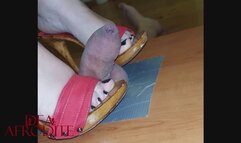 I like to crush the cock with my heels and barefoot until I cum