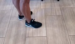 Flawless Calves Reach Challenge Running Shorts and Sneakers