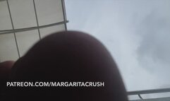 Unaware giantess steps on tiny people