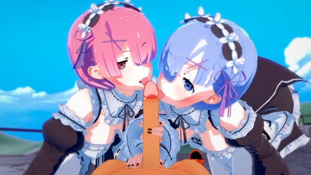 640px x 360px - Re Zero: THREESOME With Rem And Ram (3D Hentai) Porn Video