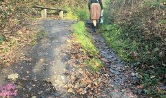 Spying on teacher taking a pee in the woods