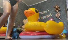 val ball looner fucking inflatable duck
