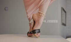 Amazing Lisa From Ukraine - Black Buckle Mules - Full