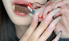 #108 - Eating candy with long natural nails