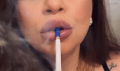 I have only the bra on while I smoke