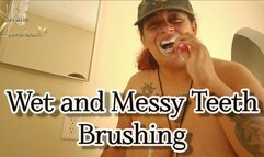 Wet and Messy Teeth Brushing Fetish 4k
