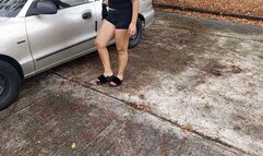 Roxan scratching her feet because of itchy feet (3)