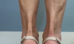 Standing Lotion Massage Barefeet and High Heels