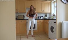 Honour May wets her white Jeans