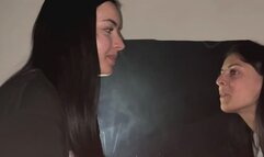 SMOKING LOVE AND SANDY NOSE EXHALE